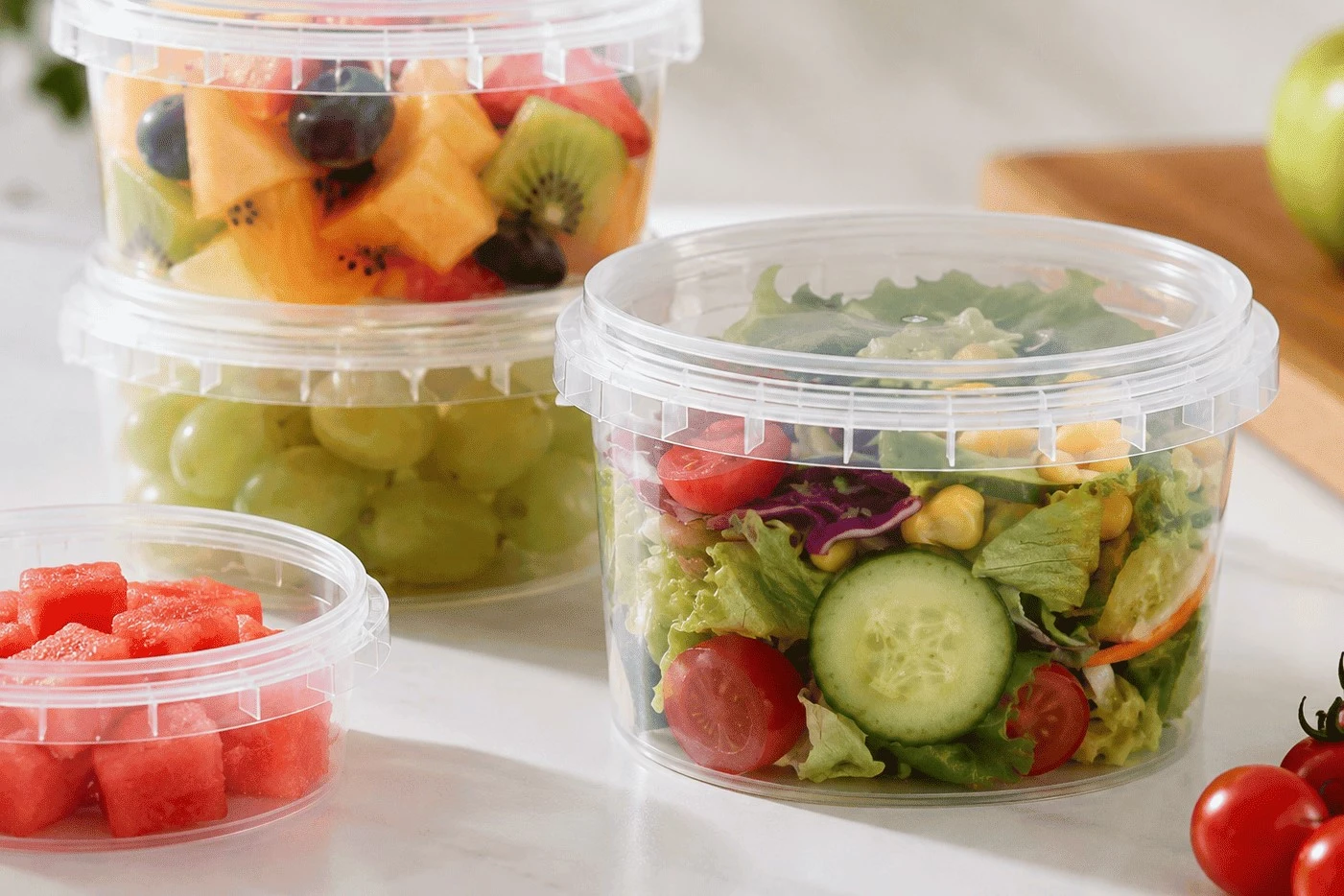 Salad and fruit Salad and fruit